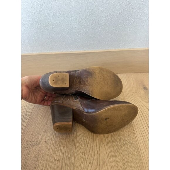 BED STU Leather Ankle Boots Tak Rustic Carola Womens 7.5 Brown Side Zip Shoes - Picture 4 of 6